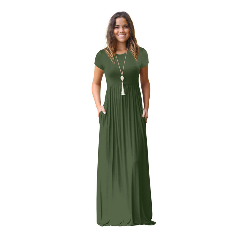 Women's maxi dress with a loose fit and practical pockets Ivyshape