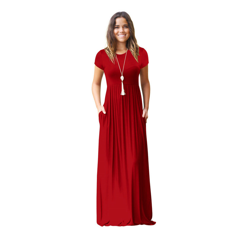Women's maxi dress with a loose fit and practical pockets Ivyshape