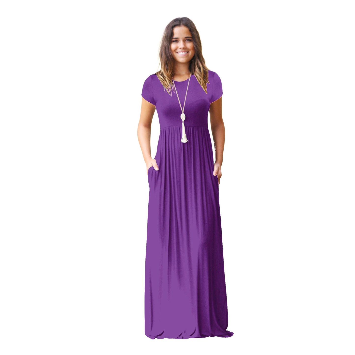 Women's maxi dress with a loose fit and practical pockets Ivyshape
