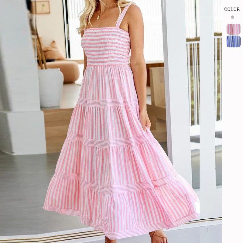 Leria - Cool and charming striped long dress