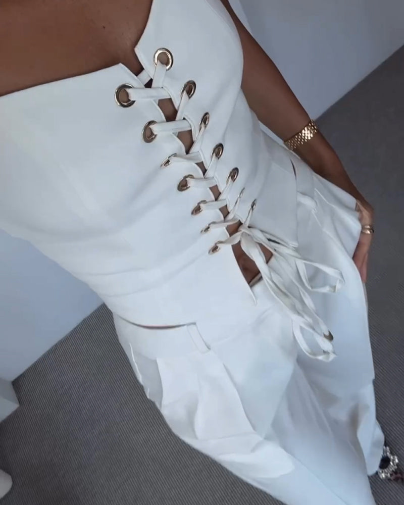 Isolde™ | Lace-Up Corset Jumpsuit