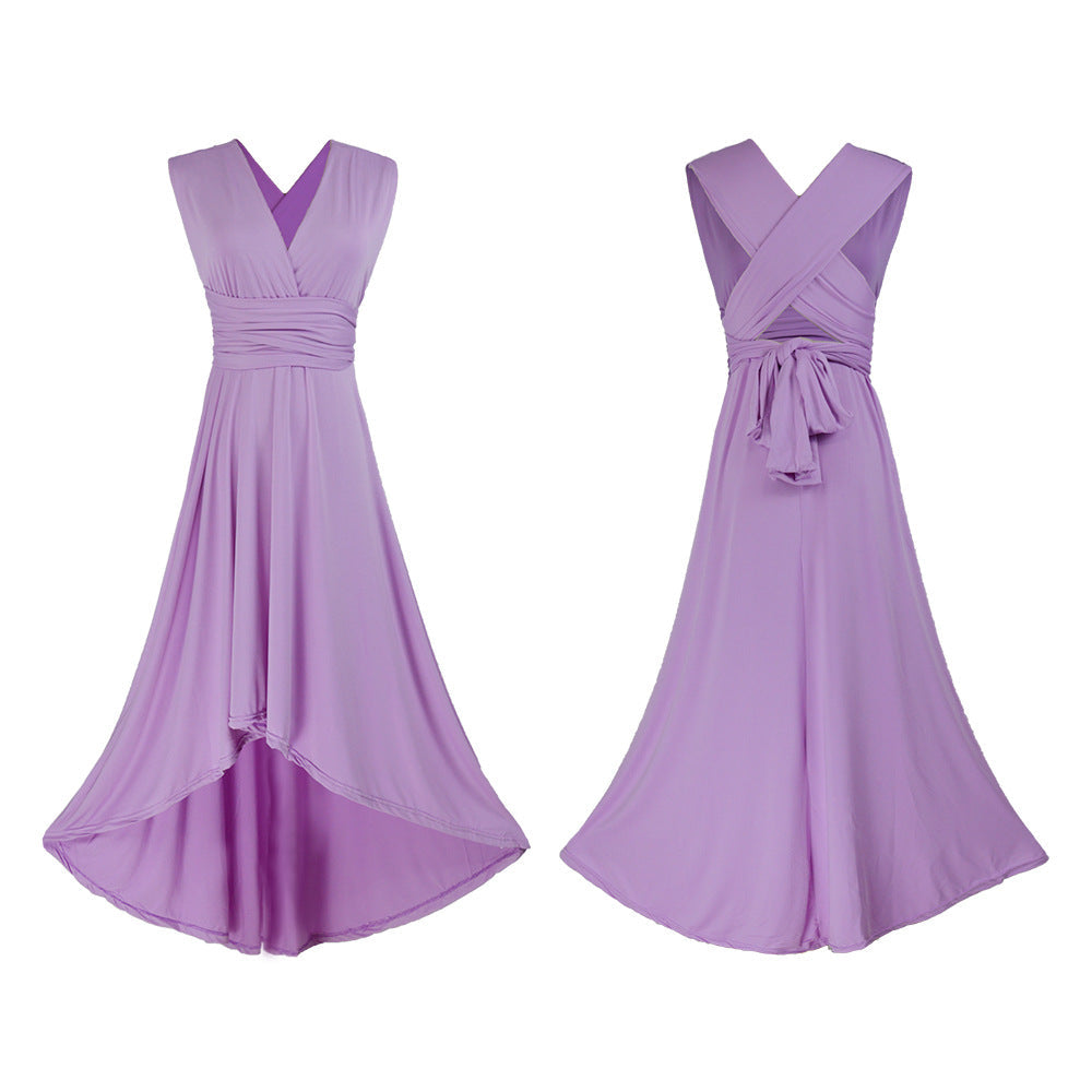 Ladies Elegant High-Low Maxi Dress Ivyshape