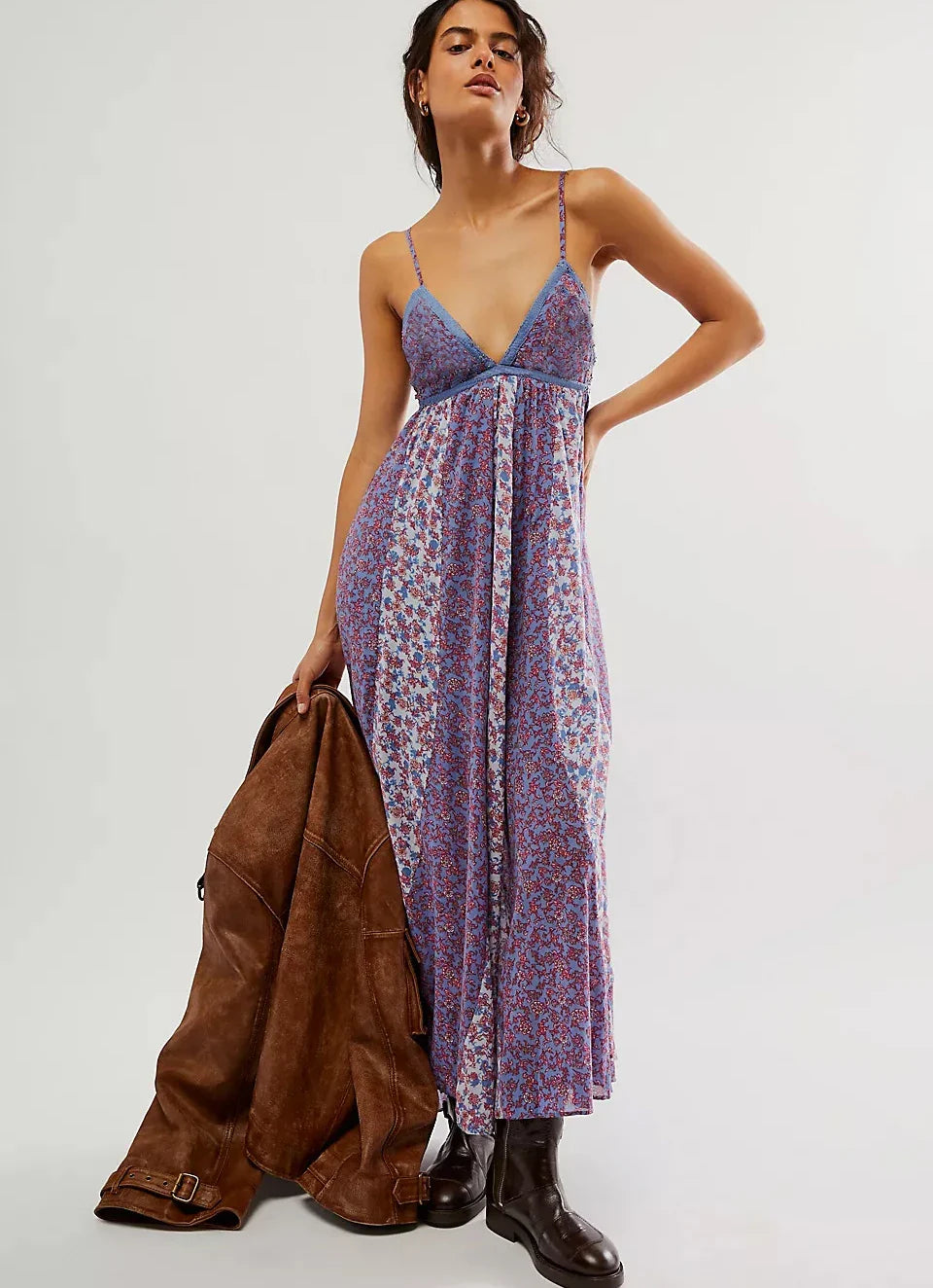 Lyra™ | Boho Floral Chiffon Maxi Dress