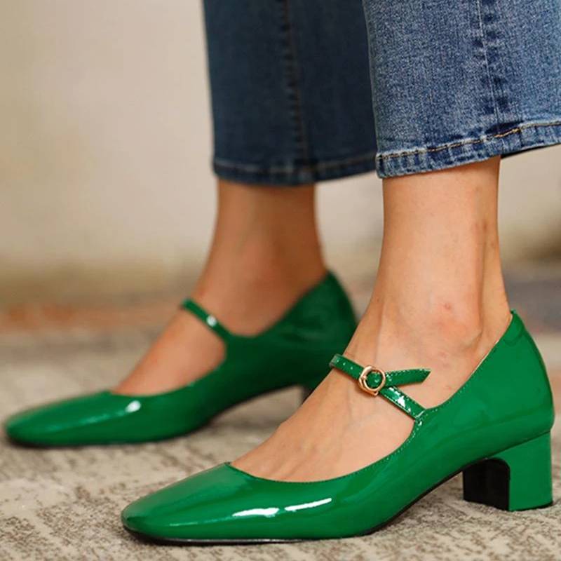 Verlina™ | Glossy Mary Jane Block Heels