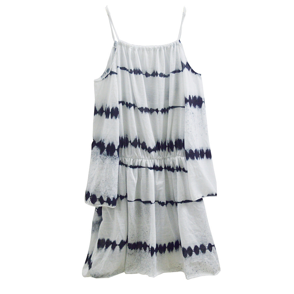 Ladies Cold-Shoulder Batik Dress Ivyshape