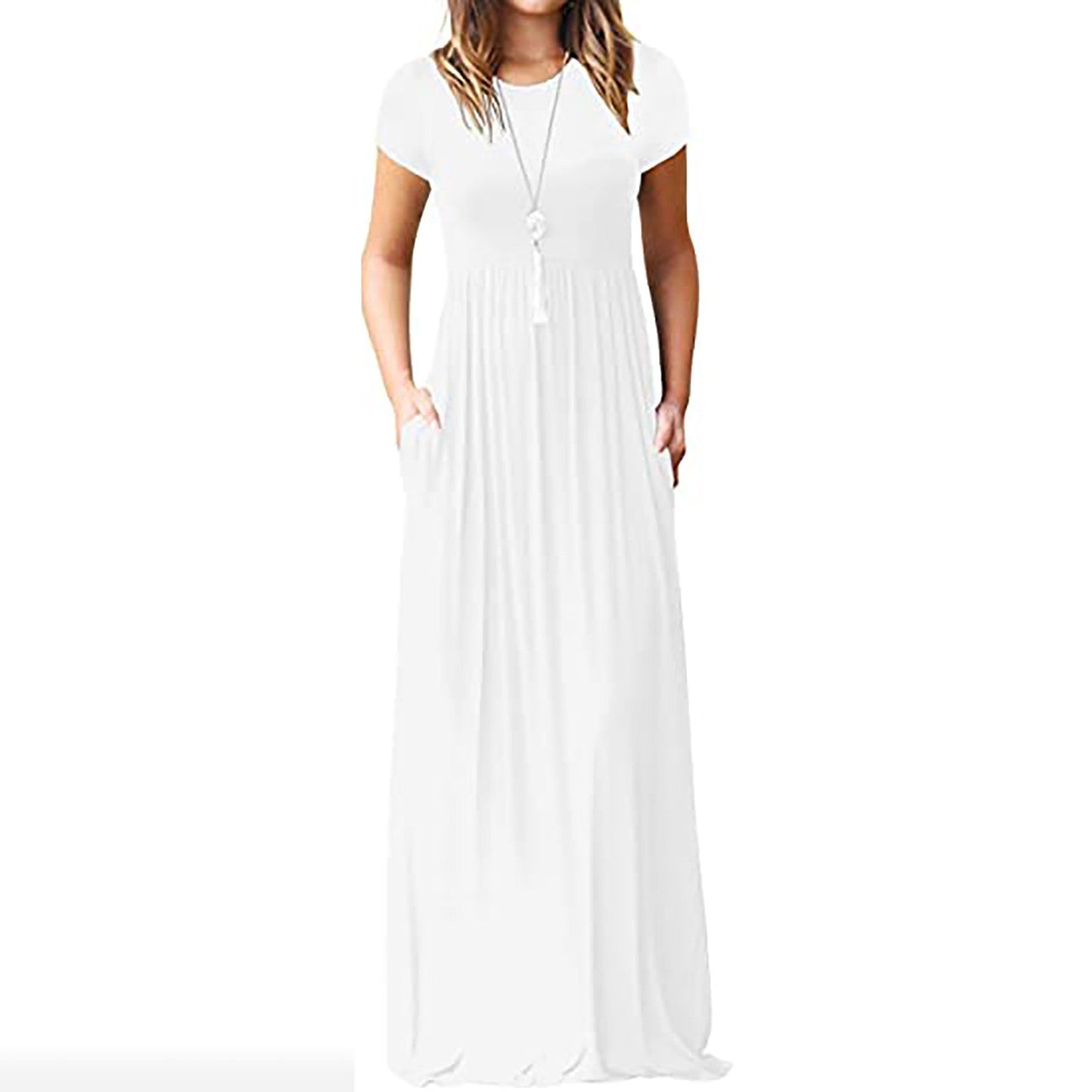Women's maxi dress with a loose fit and practical pockets Ivyshape