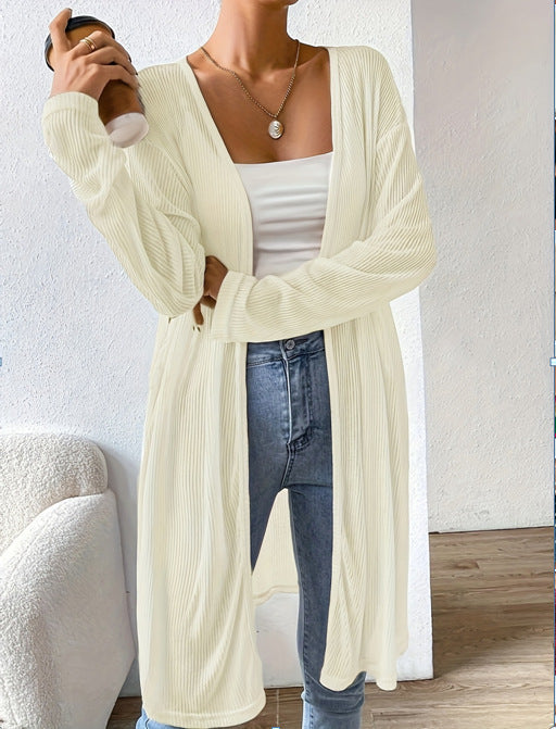 Women's cardigan with elegant ribbed pattern and loose fit Ivyshape