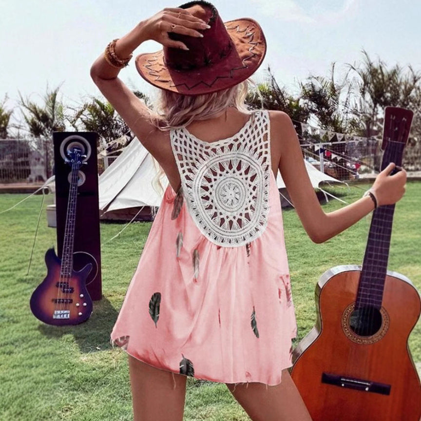 Women's summery blouse with leaf design Ivyshape