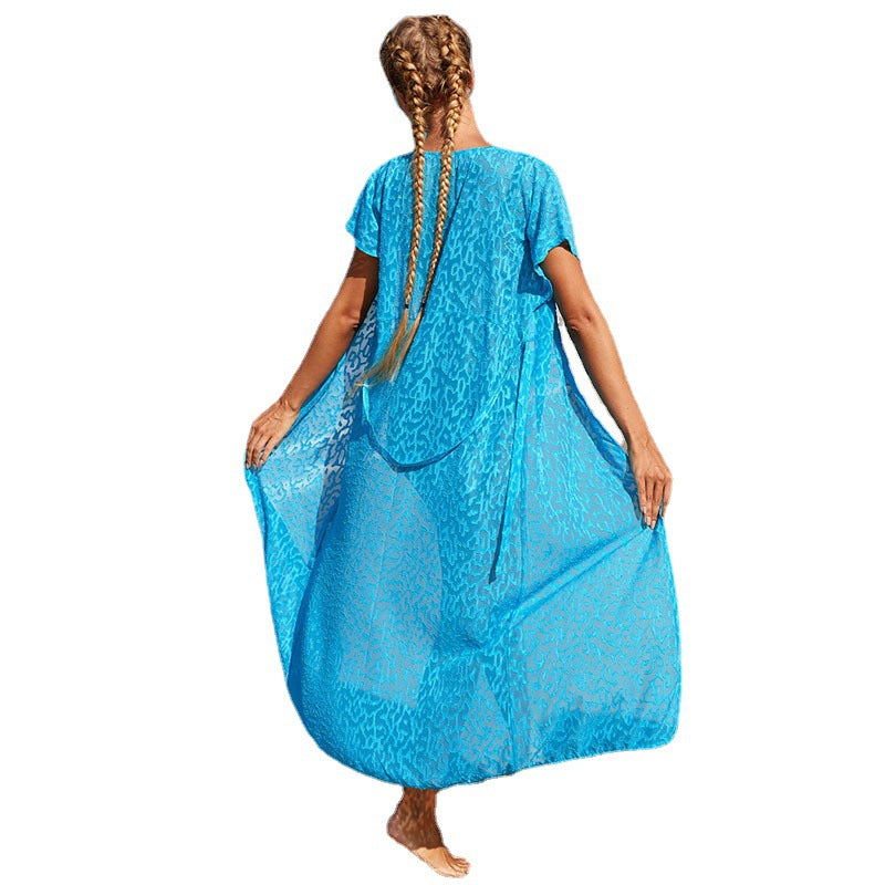Ladies airy beach kimono made of fine lace Ivyshape