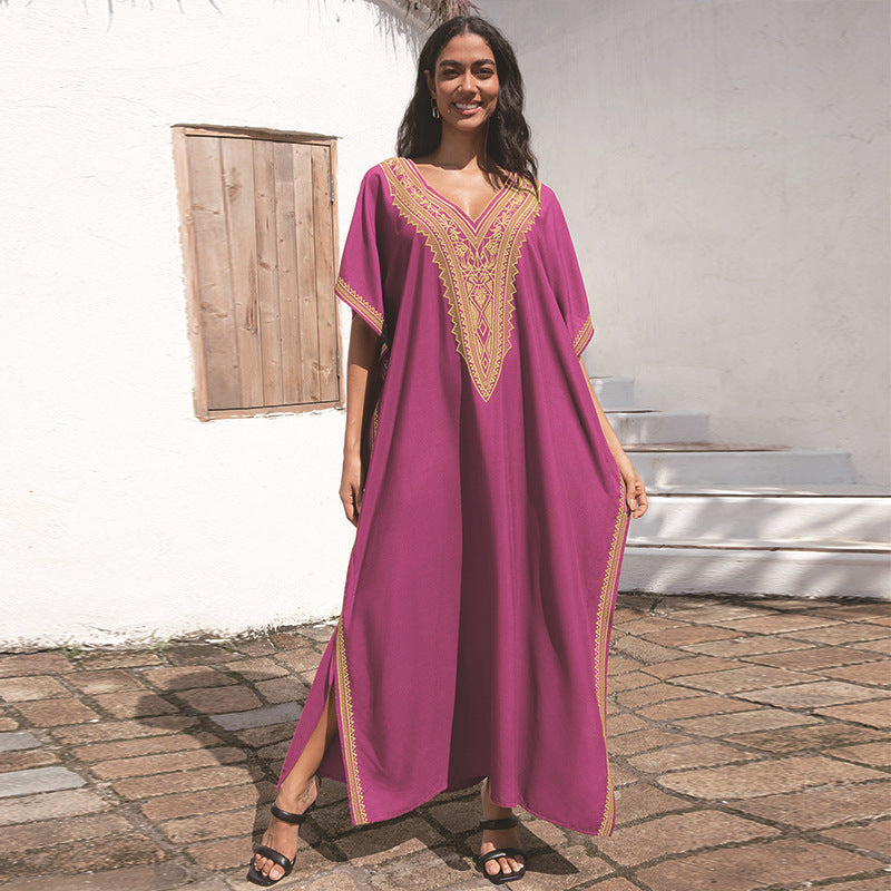 Women's elegant kaftan with artistic embroideries Ivyshape
