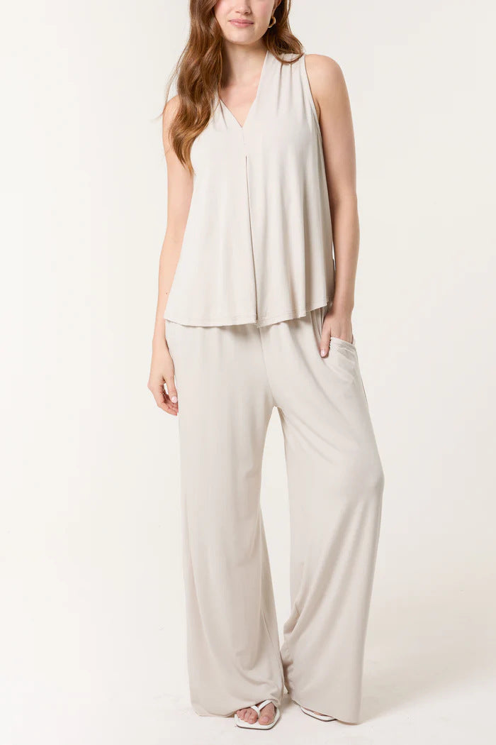 Women's Flowing Sleeveless Jumpsuit Ivyshape