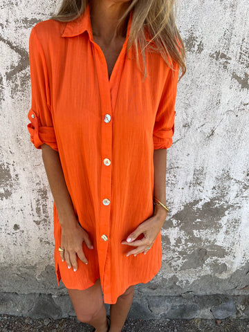 Women's Chic Button Closure Shirt Dress Ivyshape