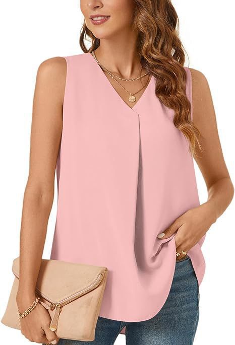 Women V-neck Pleated Casual Top Ivyshape