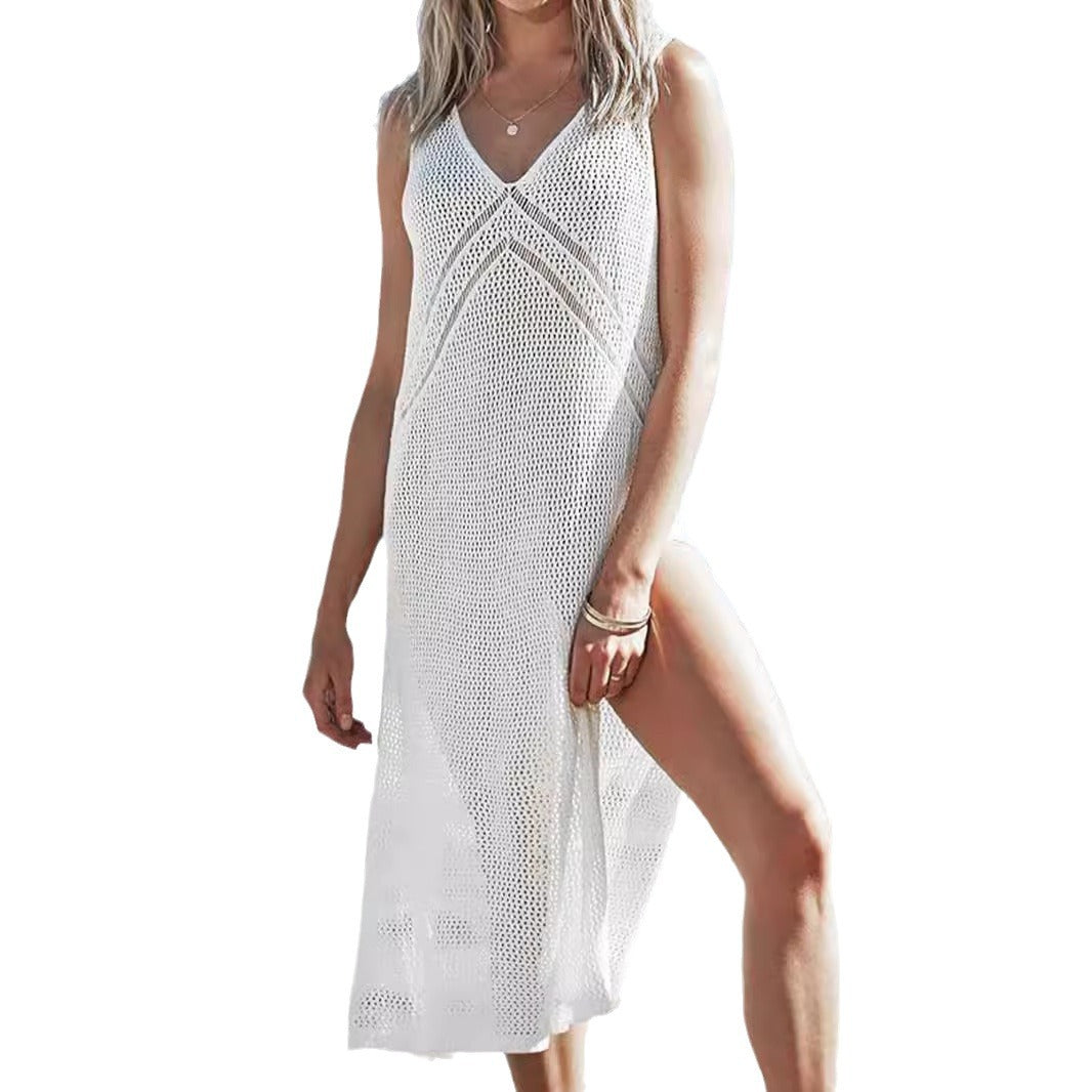 Women airy crochet beach cover-up Ivyshape