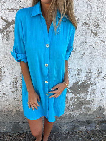 Women's Chic Button Closure Shirt Dress Ivyshape