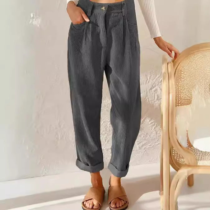 Women's High-Waisted Textured Pants Ivyshape