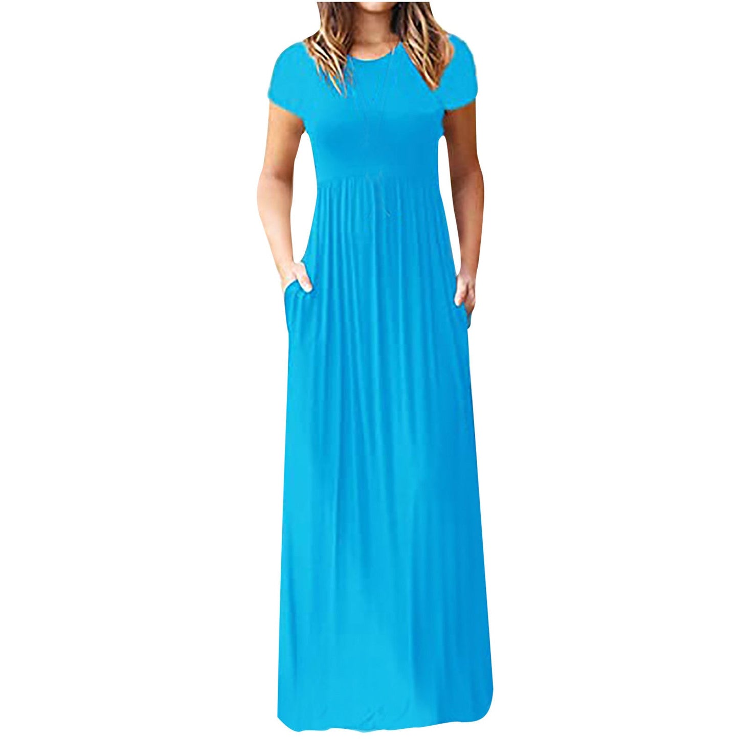 Women's maxi dress with a loose fit and practical pockets Ivyshape