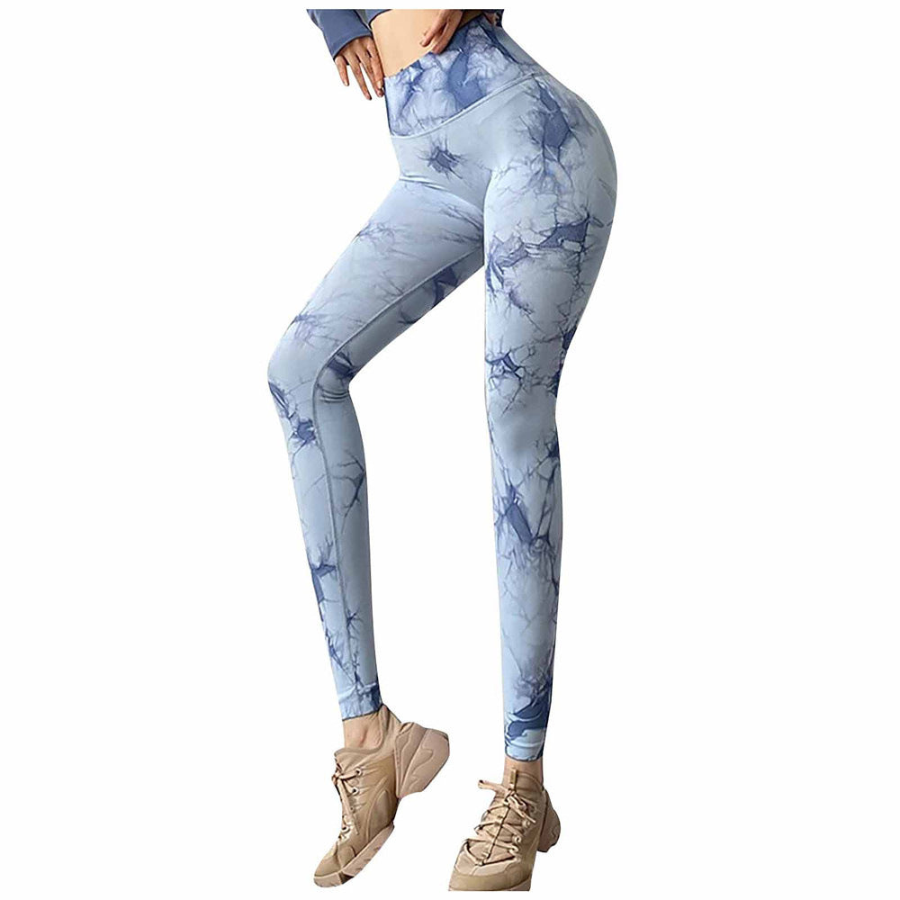 Women's high-waisted marble print leggings Ivyshape