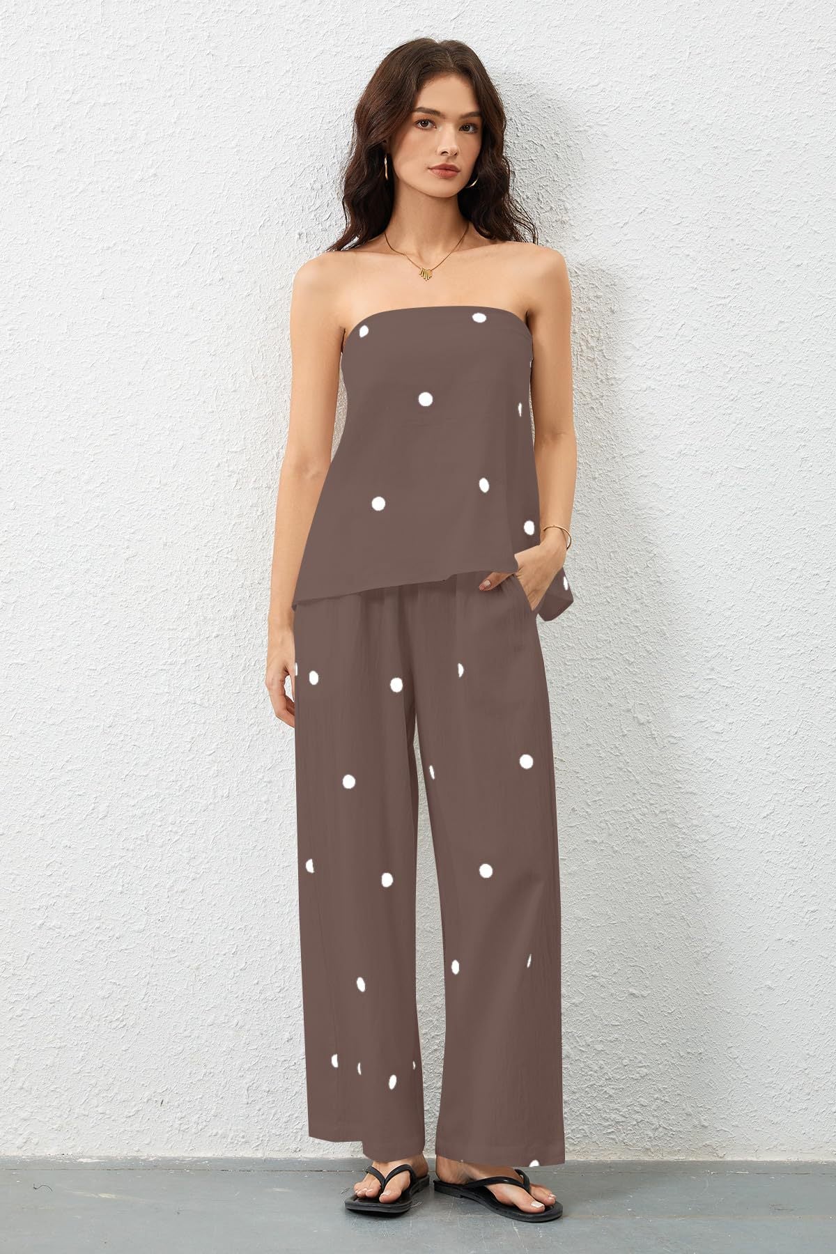 Women's Stylish Wide Leg Striped Set Ivyshape