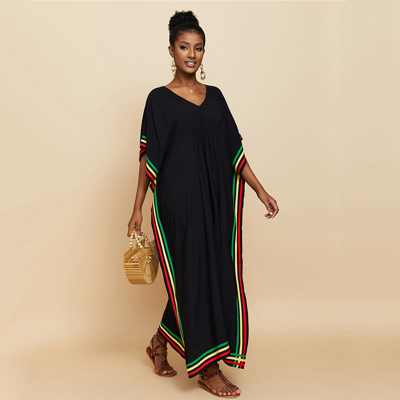Women Maxidress with colorful stripe details Ivyshape