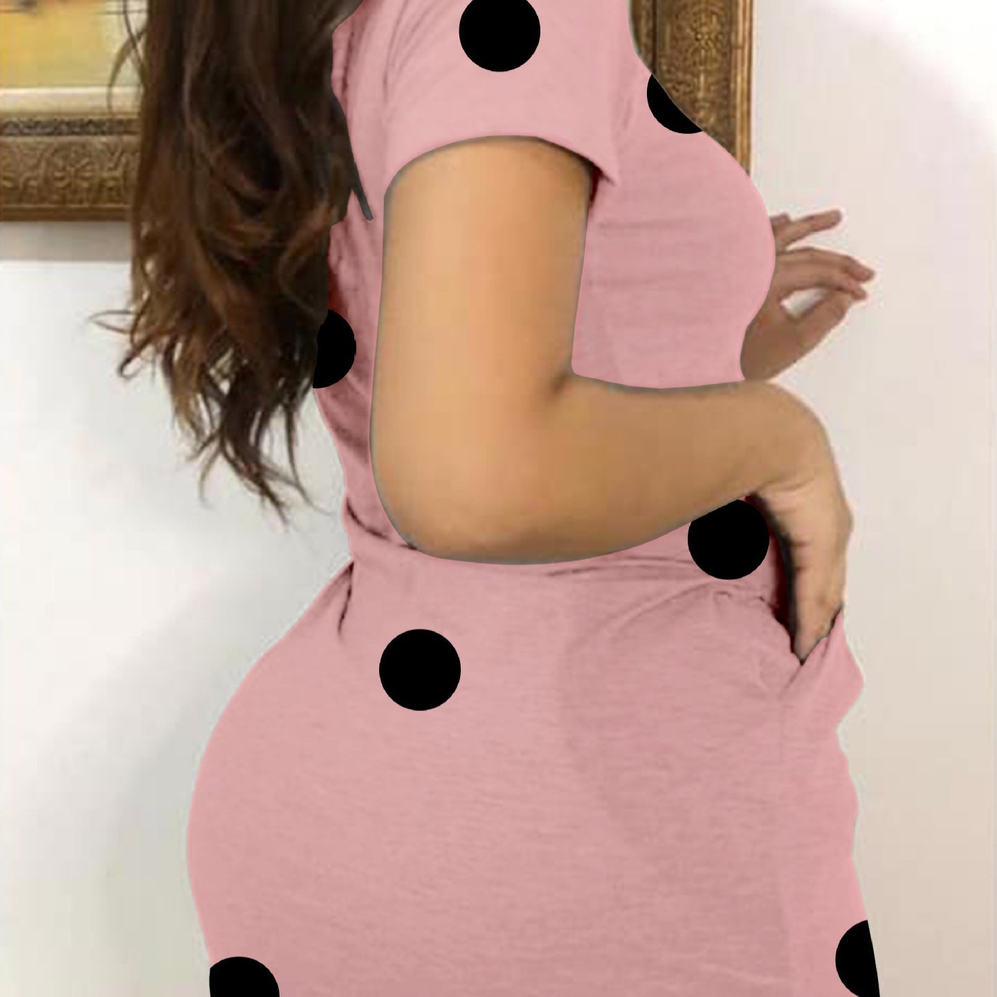 Women's Casual Polka Dots Dress with Pockets Ivyshape
