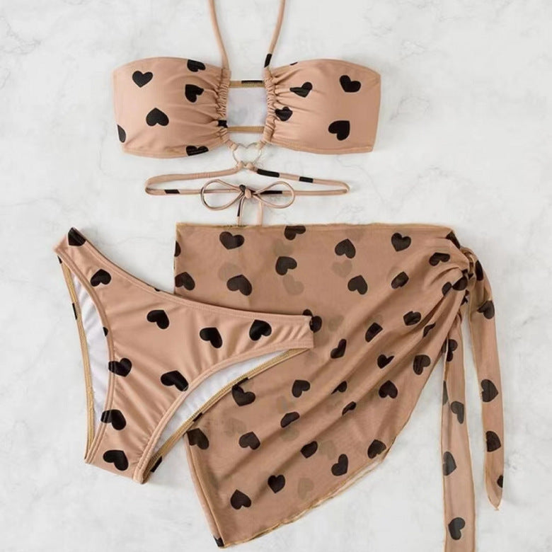 Women's triangle bikini with removable wrap skirt Ivyshape