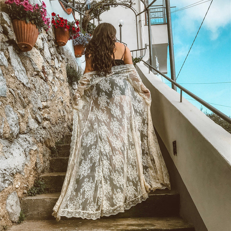 Women's Lace Kimono Robe with Romantic Details Ivyshape