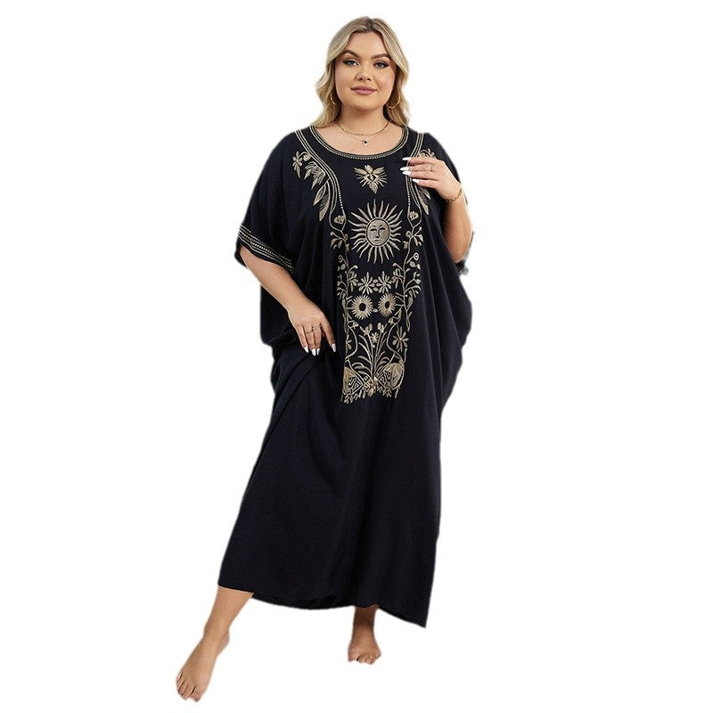 Ladies airy kaftan with elaborate embroidery design Ivyshape