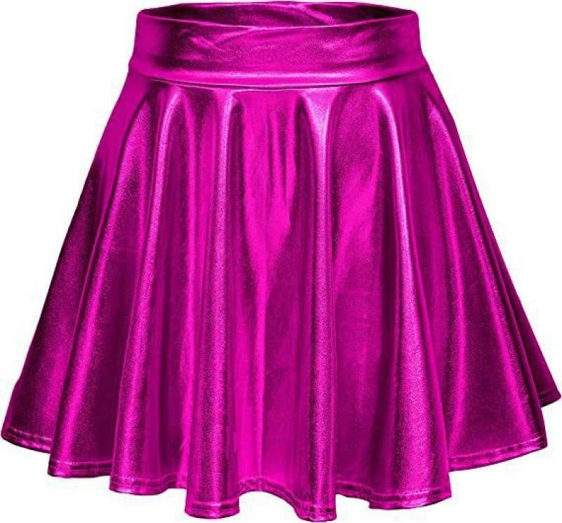 Ladies Stylish High Waisted Faux Leather Skirt Ivyshape