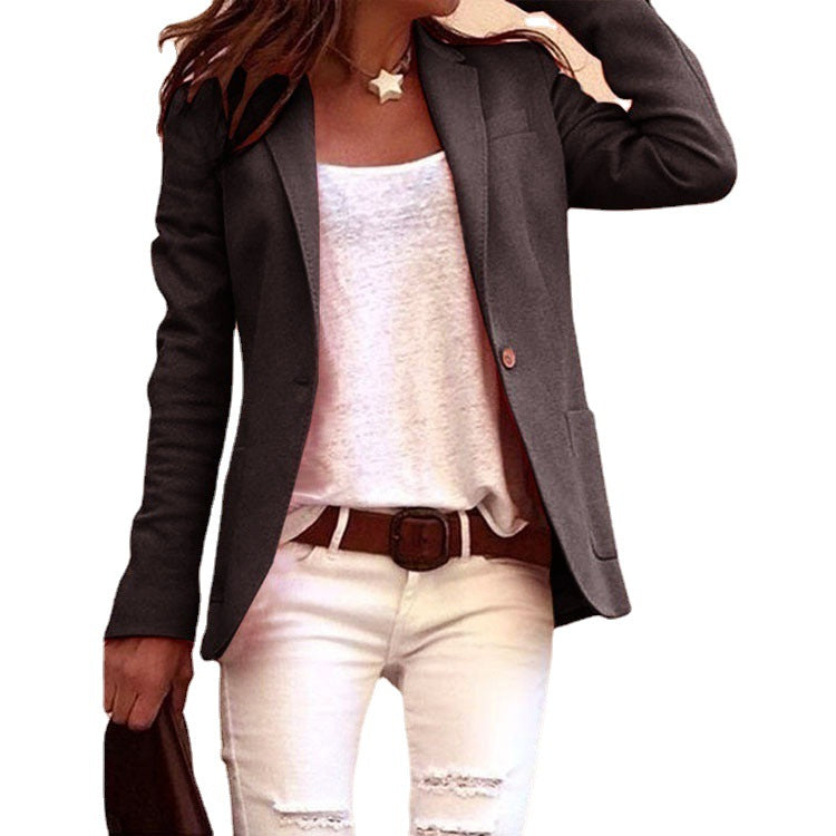 Women's elegant cut blazer with fine texture and modern details Ivyshape