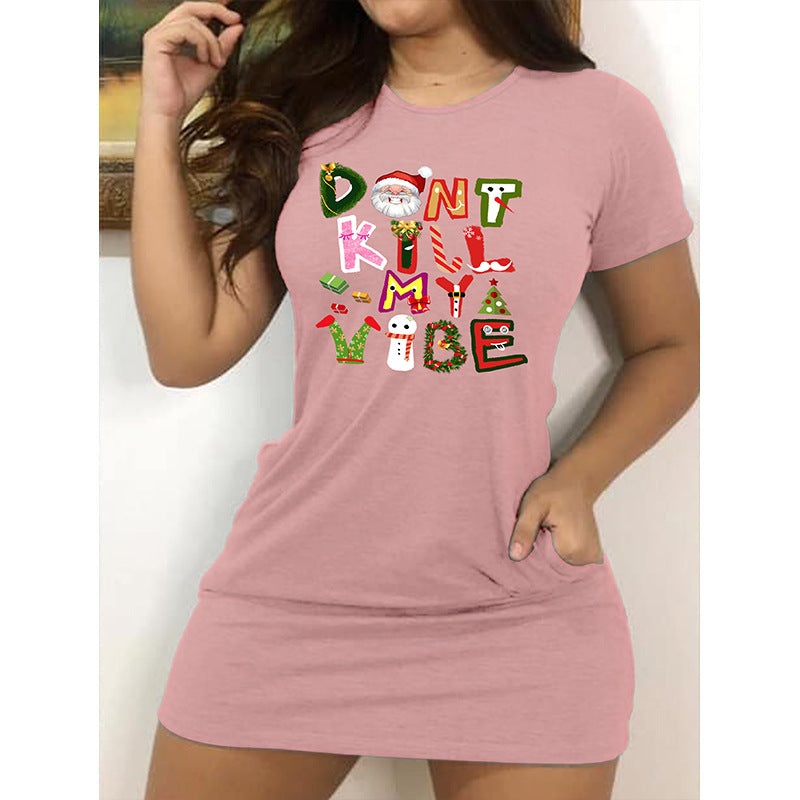 Women's dress with funny Christmas motif Ivyshape