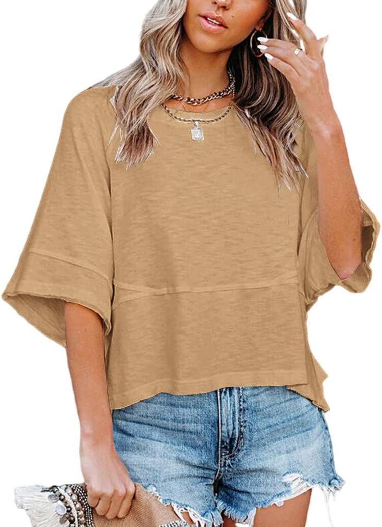 Women's Quarter Sleeve Boxy Top Ivyshape