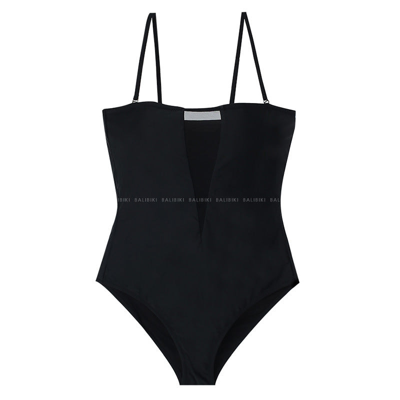Ladies Stylish One-Piece Swimsuit with Transparent Cut-Out and Bandeau Design Ivyshape