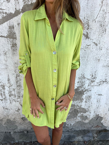 Women's Chic Button Closure Shirt Dress Ivyshape