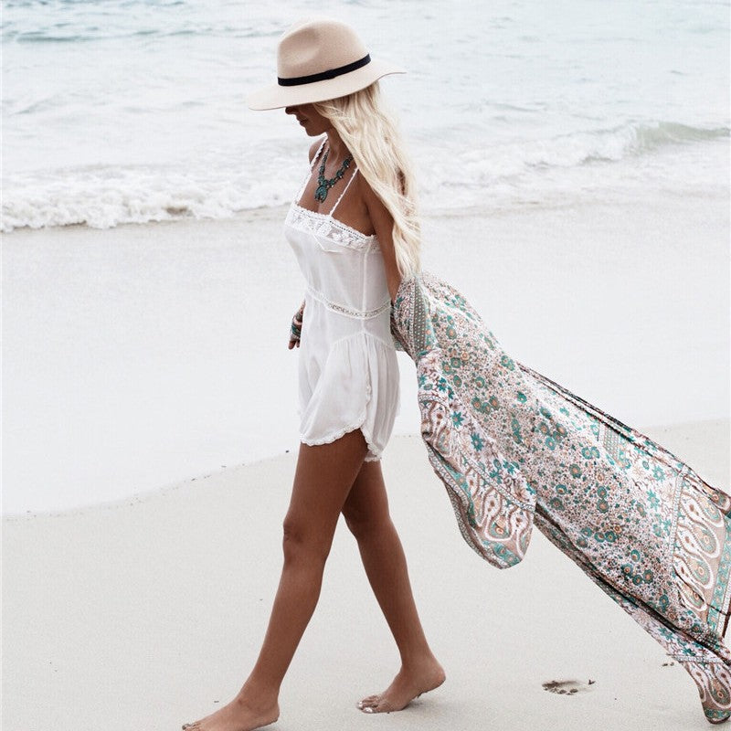 Women's Wrap Kimono with Floral Design and Loose Fit Ivyshape