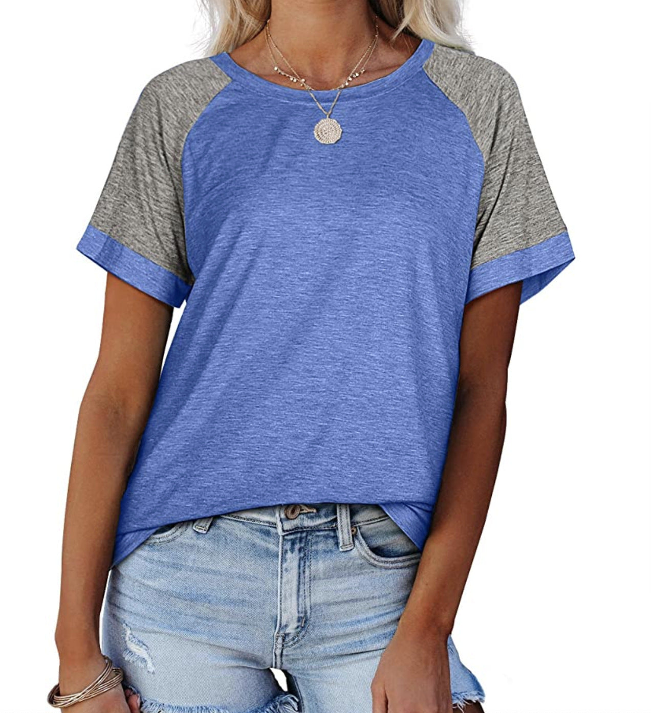 Women's Sporty Casual T-Shirt with Fashionable Raglan Sleeves Ivyshape
