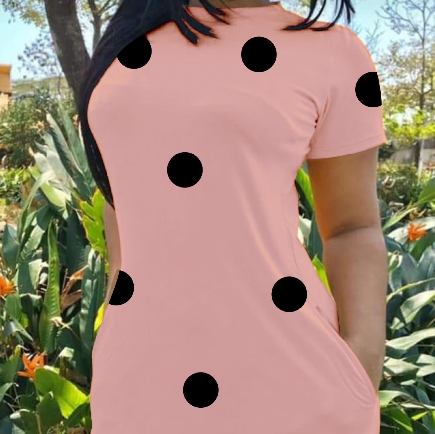 Women's Casual Polka Dots Dress with Pockets Ivyshape