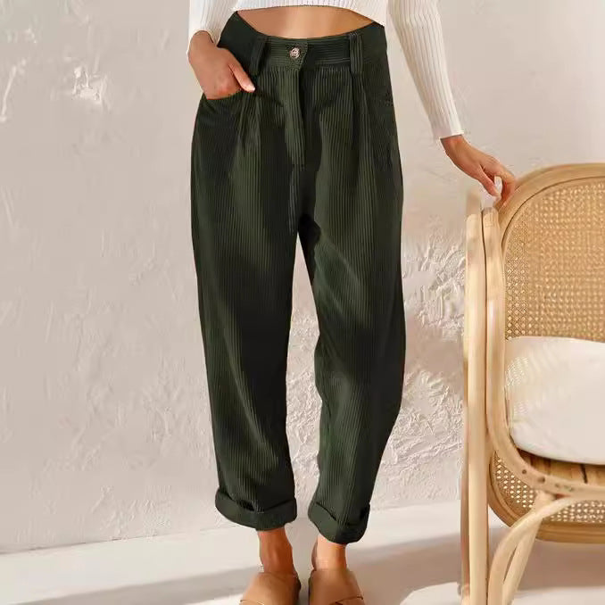 Women's High-Waisted Textured Pants Ivyshape