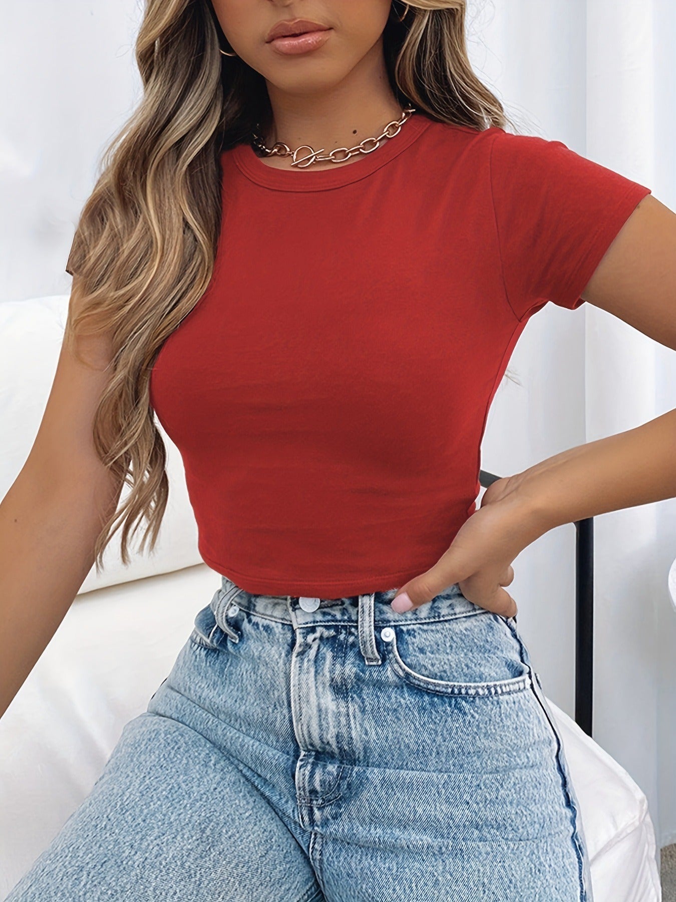 Women's Crop Essentials T-Shirt Ivyshape