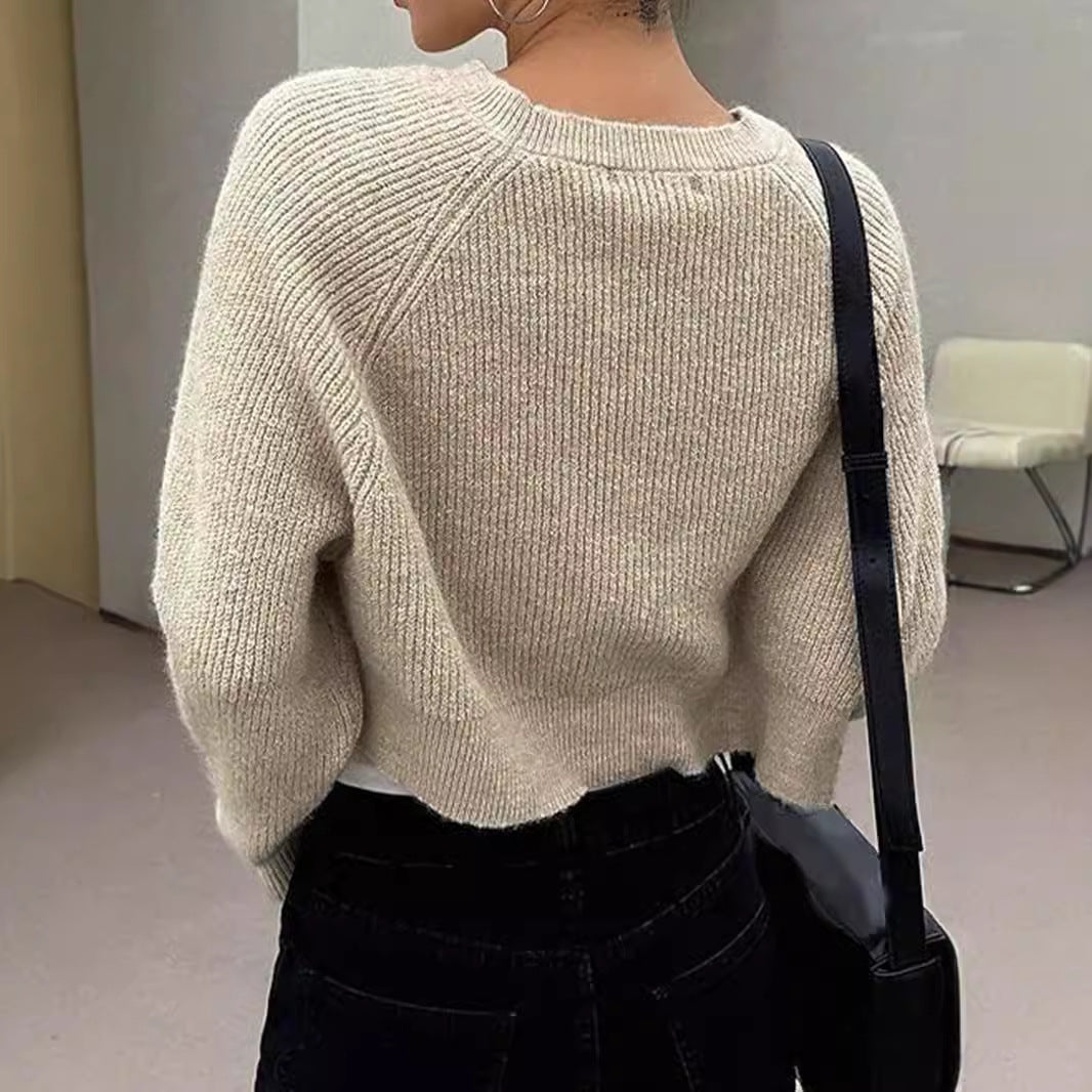 Ladies Fashionable Knit Sweater Ivyshape