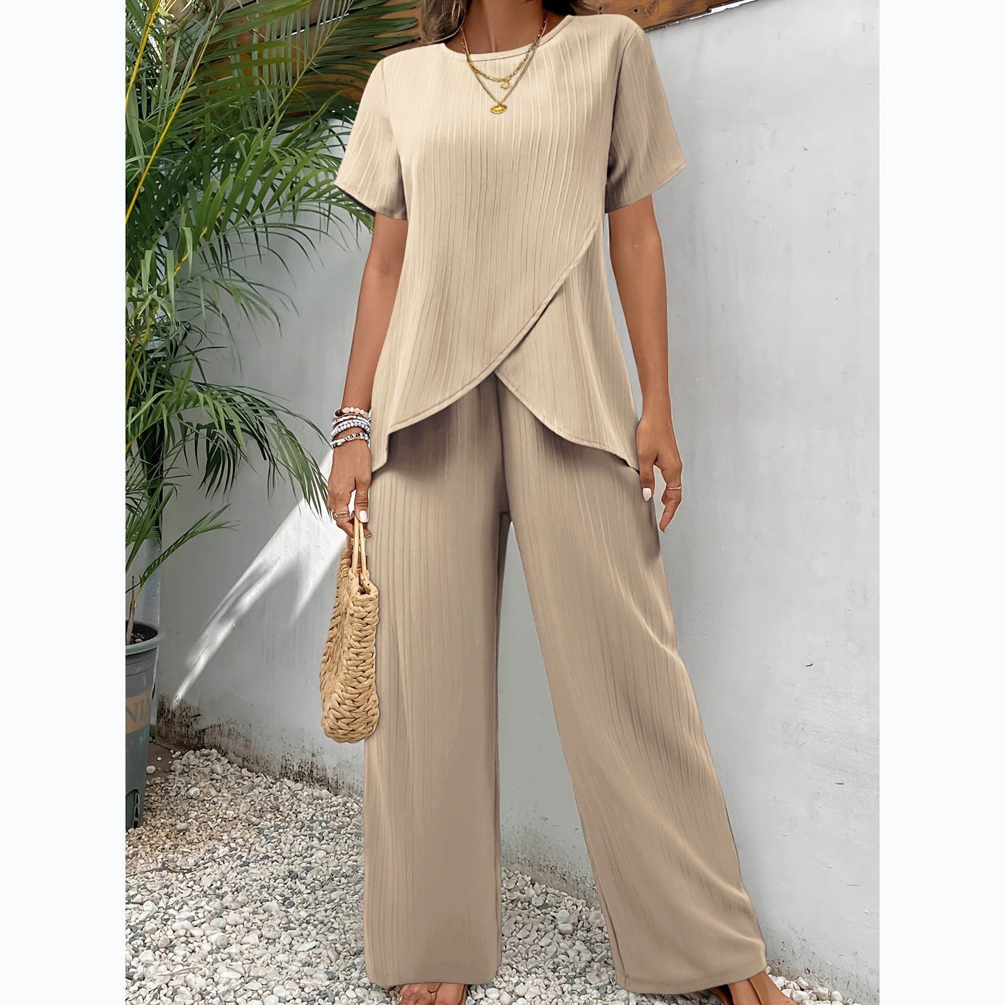 Women's Pleated Two-Piece Suit Ivyshape