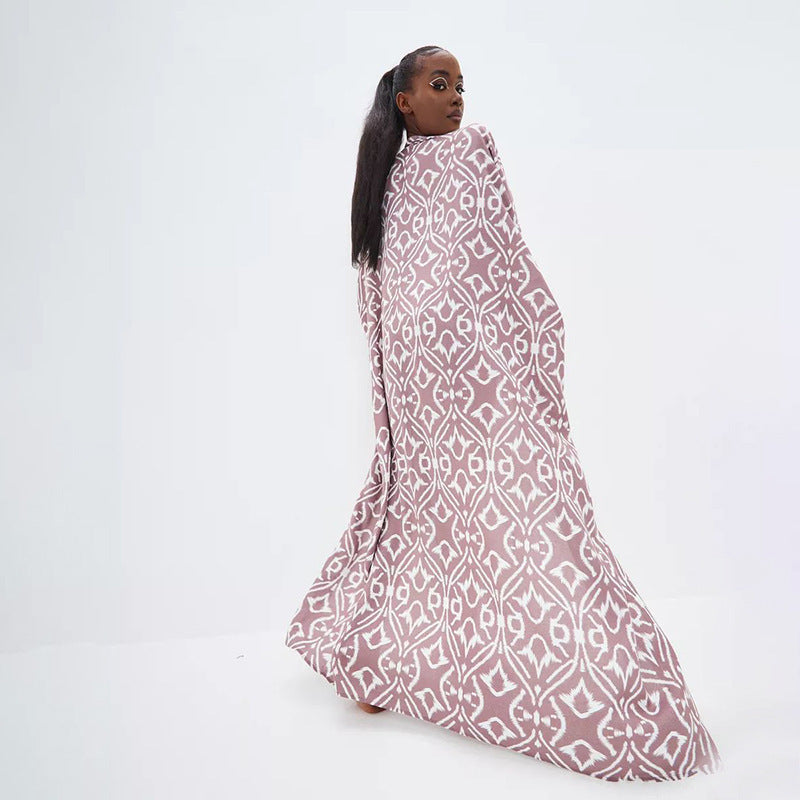 Ladies beach coat with intricate pattern and wide sleeves Ivyshape