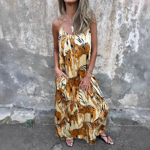 Womens Casual Tie-Dye Maxi Dress Ivyshape