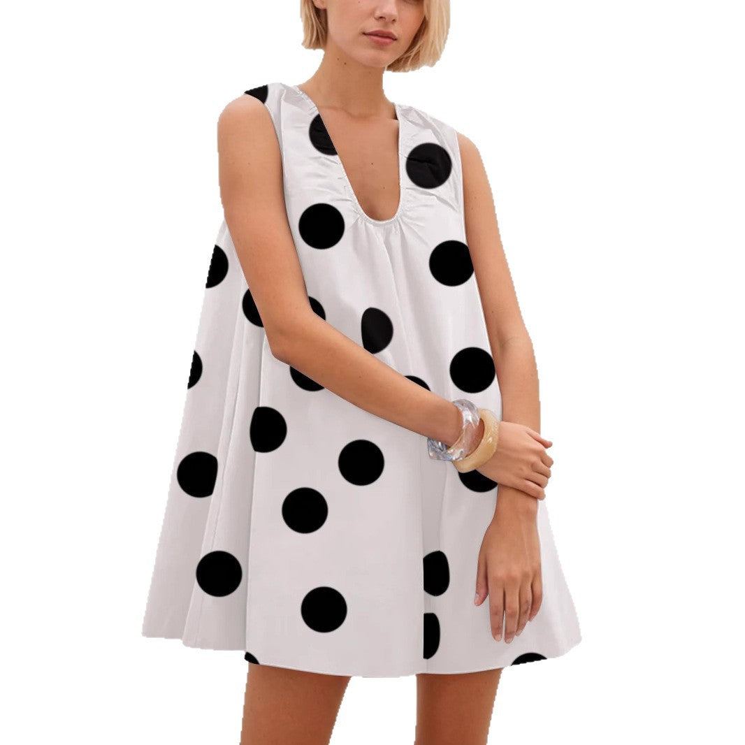 Ladies Polka Dot A-Line Dress Ivyshape