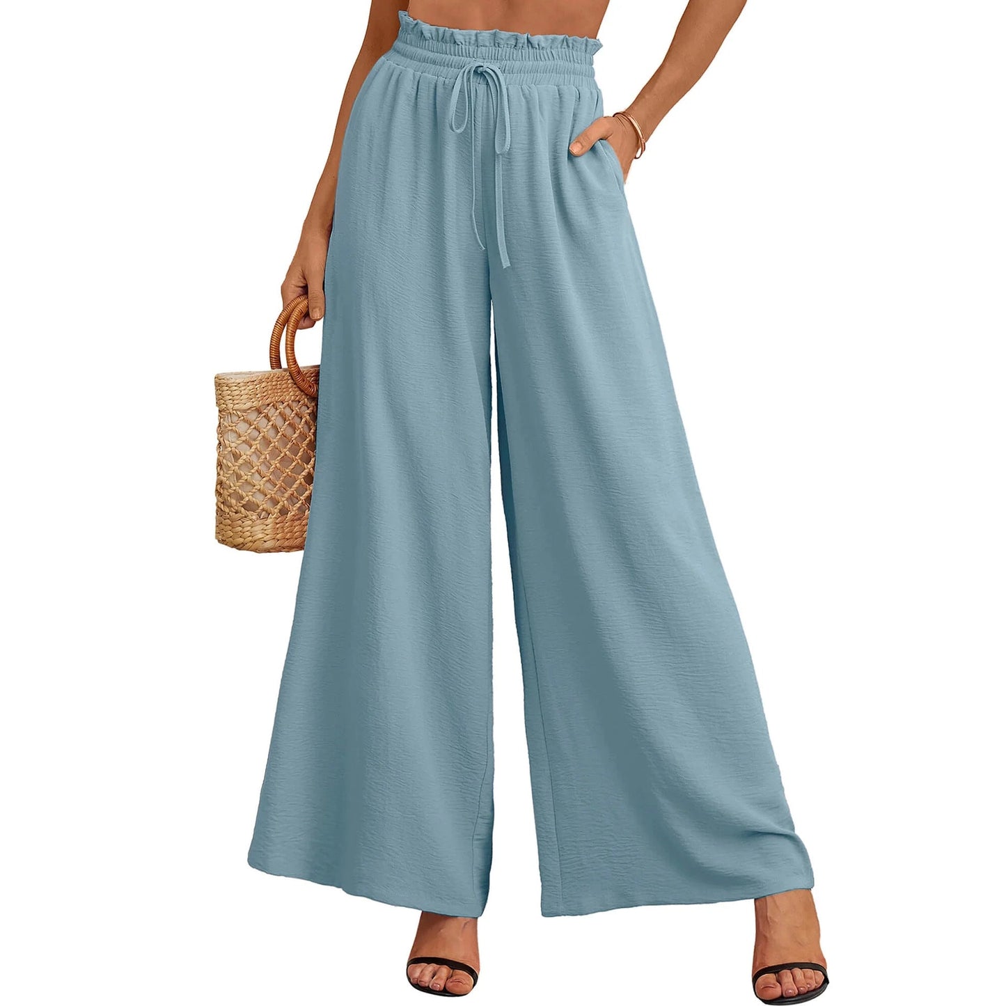 Ladies Lightweight Wide Pants Ivyshape