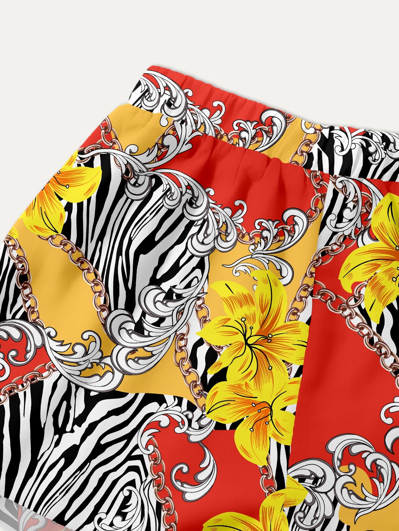 Women's stylish bandeau top and shorts set with colorful graphic design Ivyshape