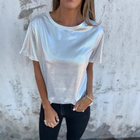 Ladies Shiny Short Sleeve Tee Ivyshape