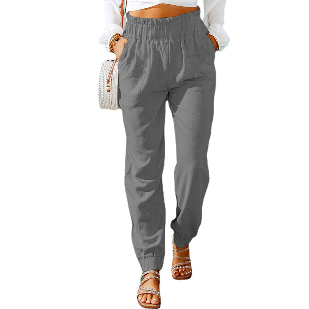 Women's Tailored Elastic Waist Pants Ivyshape