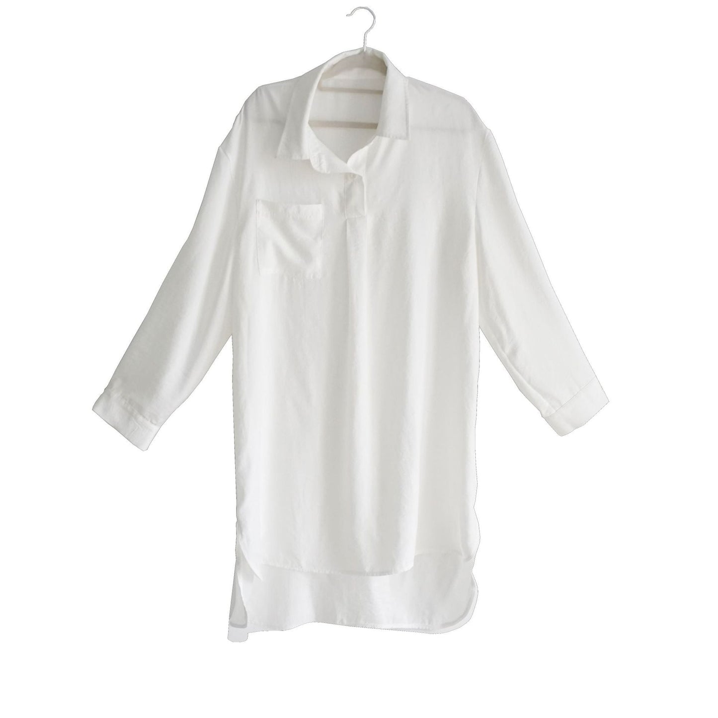 Women's long-sleeved blouse with modern shirt collar and chest pocket Ivyshape