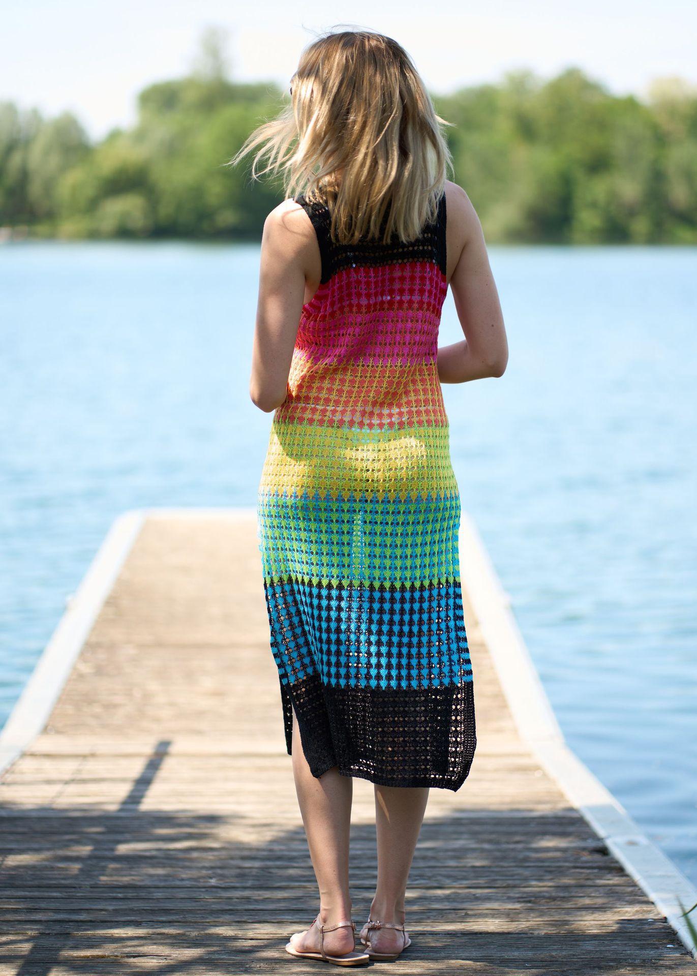 Women's Loose Beach Summer Dress in Colorful Fabric Style Ivyshape
